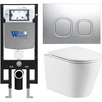 Унитаз подвесной с инсталляцией WeltWasser Amberg 497 + Salzbach 004 GL-WT + Amberg RD-MT CR
