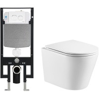 Унитаз подвесной с инсталляцией WeltWasser Amberg 497 + Salzbach 004 GL-WT + Amberg RD-WT