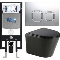 Унитаз подвесной с инсталляцией WeltWasser Amberg 497 + Salzbach 004 MT-BL + Amberg RD-CR