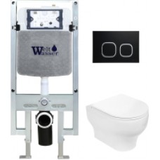 Унитаз подвесной с инсталляцией WeltWasser Amberg 497 ST+Erlenbach 004 GL-WT+ Amberg RD-BL