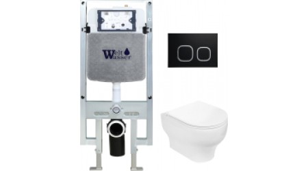 Унитаз подвесной с инсталляцией WeltWasser Amberg 497 ST+Erlenbach 004 GL-WT+ Amberg RD-BL