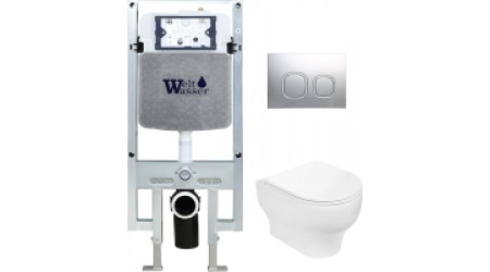 Унитаз подвесной с инсталляцией WeltWasser Amberg 497 ST+Erlenbach 004 GL-WT+ Amberg RD-CR