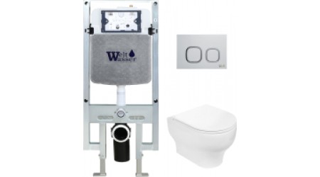 Унитаз подвесной с инсталляцией WeltWasser Amberg 497 ST+Erlenbach 004 GL-WT+ Amberg RD-WT