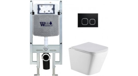 Унитаз подвесной с инсталляцией WeltWasser Amberg 497 ST+ Gelbach 004 GL-WT+ Amberg RD-BL