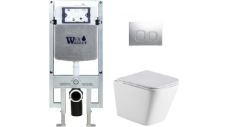 Унитаз подвесной с инсталляцией WeltWasser Amberg 497 ST+ Gelbach 004 GL-WT+ Amberg RD-CR