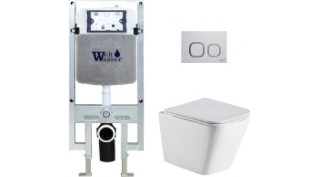 Унитаз подвесной с инсталляцией WeltWasser Amberg 497 ST+ Gelbach 004 GL-WT+ Amberg RD-WT