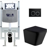 Унитаз подвесной с инсталляцией WeltWasser Amberg 497 ST+ Gelbach 004 MT-BL+ Amberg RD-BL