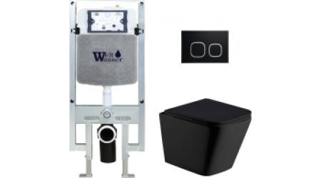 Унитаз подвесной с инсталляцией WeltWasser Amberg 497 ST+ Gelbach 004 MT-BL+ Amberg RD-BL