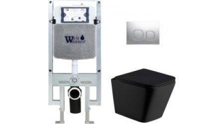 Унитаз подвесной с инсталляцией WeltWasser Amberg 497 ST+ Gelbach 004 MT-BL+ Amberg RD-MT CR