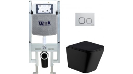 Унитаз подвесной с инсталляцией WeltWasser Amberg 497 ST+ Gelbach 004 MT-BL+ Amberg RD-WT