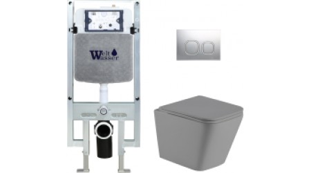 Унитаз подвесной с инсталляцией WeltWasser Amberg 497 ST+ Gelbach 004 MT-GR+ Amberg RD-CR