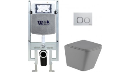 Унитаз подвесной с инсталляцией WeltWasser Amberg 497 ST+ Gelbach 004 MT-GR+ Amberg RD-WT