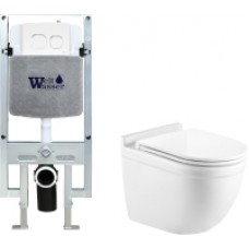 Унитаз подвесной с инсталляцией WeltWasser Amberg 497 ST + Heimbach 041 GL-WT + Amberg RD-WT