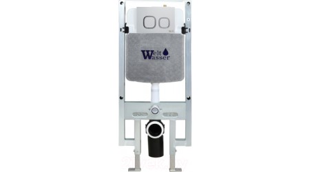Унитаз подвесной с инсталляцией WeltWasser Amberg 497 ST + Hofbach 041 GL-WT + Amberg RD-MT CR