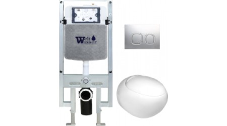 Унитаз подвесной с инсталляцией WeltWasser Amberg 497 ST+Jeckenbach 004 GL-WT+ Amberg RD-MT CR