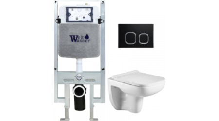 Унитаз подвесной с инсталляцией WeltWasser Amberg 497 ST+Kehlbach 004 GL-WT+Amberg RD-BL