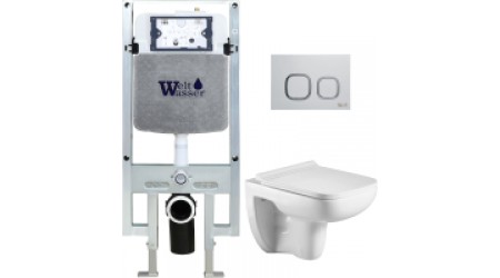Унитаз подвесной с инсталляцией WeltWasser Amberg 497 ST+Kehlbach 004 GL-WT+Amberg RD-MT CR