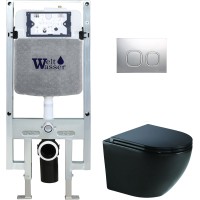 Унитаз подвесной с инсталляцией WeltWasser Amberg 497 ST+ Merzbach 004 MT-BL+ Amberg RD-CR