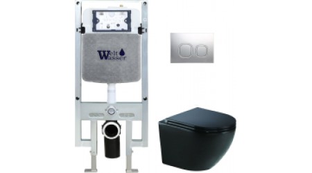 Унитаз подвесной с инсталляцией WeltWasser Amberg 497 ST+ Merzbach 004 MT-BL+ Amberg RD-CR