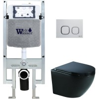Унитаз подвесной с инсталляцией WeltWasser Amberg 497 ST+ Merzbach 004 MT-BL+ Amberg RD-WT