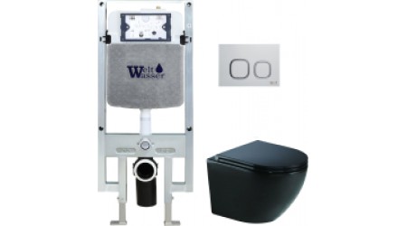 Унитаз подвесной с инсталляцией WeltWasser Amberg 497 ST+ Merzbach 004 MT-BL+ Amberg RD-WT