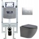 Унитаз подвесной с инсталляцией WeltWasser Amberg 497 ST+ Merzbach 004 MT-GR+ Amberg RD-MT CR