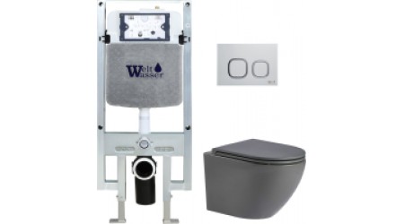 Унитаз подвесной с инсталляцией WeltWasser Amberg 497 ST+ Merzbach 004 MT-GR+ Amberg RD-WT