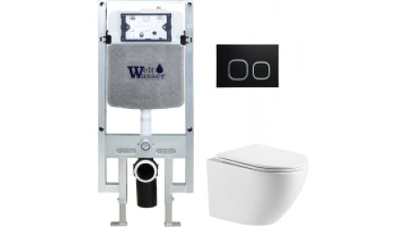 Унитаз подвесной с инсталляцией WeltWasser Amberg 497 ST+ Merzbach 004 MT-WT+ Amberg RD-BL