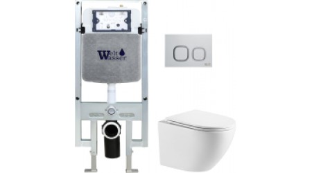 Унитаз подвесной с инсталляцией WeltWasser Amberg 497 ST+ Merzbach 004 MT-WT+ Amberg RD-WT