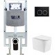 Унитаз подвесной с инсталляцией WeltWasser Amberg 497 ST + Nesenbach 004 GL-WT + Amberg RD-BL