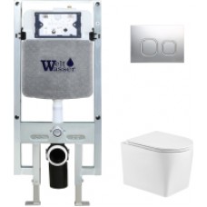 Унитаз подвесной с инсталляцией WeltWasser Amberg 497 ST + Nesenbach 004 GL-WT + Amberg RD-CR