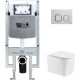 Унитаз подвесной с инсталляцией WeltWasser Amberg 497 ST + Nesenbach 004 GL-WT + Amberg RD-WT