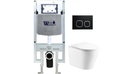 Унитаз подвесной с инсталляцией WeltWasser Amberg 497 ST+Salzbach 004 GL-WT+ Amberg RD-BL