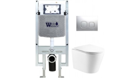 Унитаз подвесной с инсталляцией WeltWasser Amberg 497 ST+Salzbach 004 GL-WT+ Amberg RD-CR