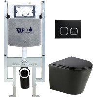Унитаз подвесной с инсталляцией WeltWasser Amberg 497 ST+Salzbach 004 MT-BL+ Amberg RD-BL