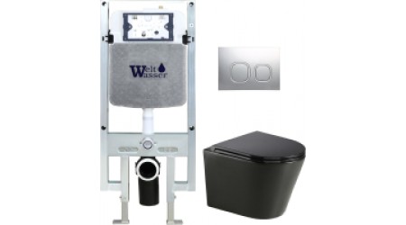 Унитаз подвесной с инсталляцией WeltWasser Amberg 497 ST+Salzbach 004 MT-BL+ Amberg RD-CR