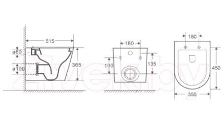 Унитаз подвесной с инсталляцией WeltWasser Amberg 497 ST + Salzbach 043 GL-WT + Amberg RD-CR