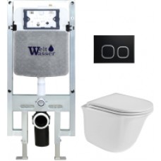 Унитаз подвесной с инсталляцией WeltWasser Amberg 497 ST+Telbach 004 GL-WT+Amberg RD-BL