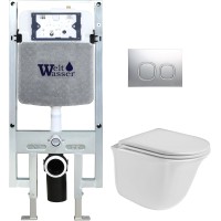 Унитаз подвесной с инсталляцией WeltWasser Amberg 497 ST+Telbach 004 GL-WT+Amberg RD-CR