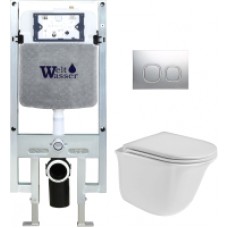 Унитаз подвесной с инсталляцией WeltWasser Amberg 497 ST+Telbach 004 GL-WT+Amberg RD-CR