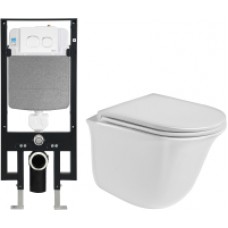 Унитаз подвесной с инсталляцией WeltWasser Amberg 497 + Telbach 004 GL-WT + Amberg RD-WT
