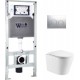 Унитаз подвесной с инсталляцией WeltWasser Amberg 504 ST + Salzbach 004 GL-WT + Amberg RD-CR