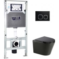Унитаз подвесной с инсталляцией WeltWasser Amberg 504 ST + Salzbach 004 MT-BL + Amberg RD-BL
