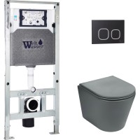 Унитаз подвесной с инсталляцией WeltWasser Amberg 504 ST + Salzbach 004 MT-GR + Amberg RD-BL