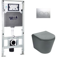 Унитаз подвесной с инсталляцией WeltWasser Amberg 504 ST + Salzbach 004 MT-GR + Amberg RD-MT CR