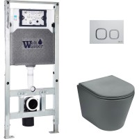 Унитаз подвесной с инсталляцией WeltWasser Amberg 504 ST + Salzbach 004 MT-GR + Amberg RD-WT