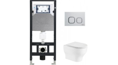 Унитаз подвесной с инсталляцией WeltWasser Amberg 506 + Erlenbach 004 GL-WT + Amberg RD-WT