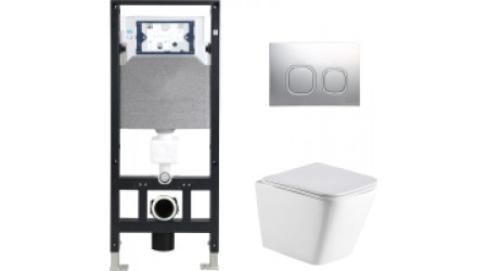Унитаз подвесной с инсталляцией WeltWasser Amberg 506 + Gelbach 004 GL-WT + Amberg RD-MT CR