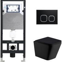 Унитаз подвесной с инсталляцией WeltWasser Amberg 506 + Gelbach 004 MT-BL + Amberg RD-BL