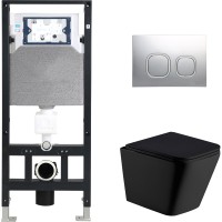 Унитаз подвесной с инсталляцией WeltWasser Amberg 506 + Gelbach 004 MT-BL + Amberg RD-CR